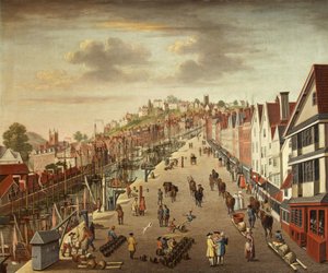 Broad Quay, Bristol, c.1760 (óleo sobre tela) de British School