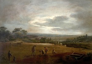 Lavouras e Feijões (óleo sobre tela) de British School
