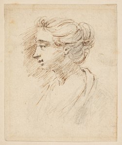 Retrato de uma cabeça de mulher de British School