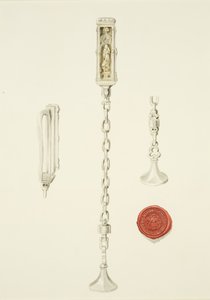 Selo e Cadeia da Igreja de Santo Estêvão, c.1825 (lápis e aguarela sobre papel) de British School
