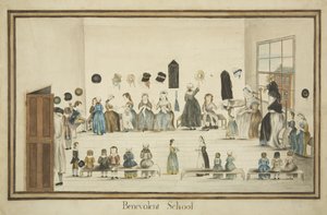 The Benevolent School, c.1795 (aquarela e tinta sobre papel) de British School