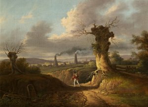 The Old Glass Works, Nailsea, c.1810 (óleo sobre tela) de British School
