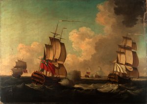 A captura do "Alcide" e do "Lys", 8 de junho de 1755 de British School