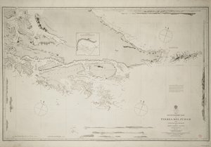 A parte sudeste da Terra do Fogo com a Ilha de Staten, o Cabo Horn e a Ilha Diego Ramirez de British School