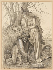 Alegoria de Vanitas: A morte e uma jovem mulher de British School