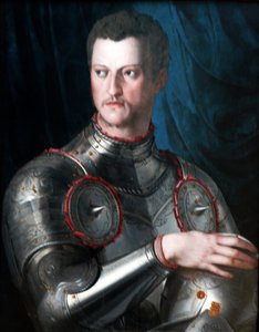 Retrato de Cosimo I dei Medici com armadura. de Bronzino