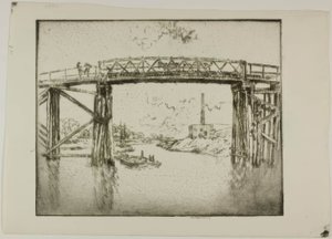 Chicago - Barcaças no North Branch de Bror Julius Olsson Nordfeldt