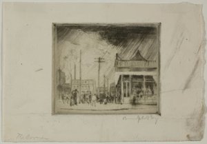 Chicago - The Corner, 57th e Stony Island Ave de Bror Julius Olsson Nordfeldt