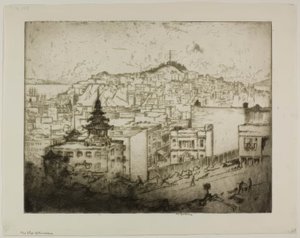 A periferia de Chinatown de Bror Julius Olsson Nordfeldt