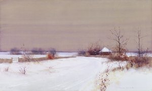 Cena da Neve no País, c.1890 (wc e guache sobre papel)