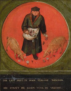 Quem desperdiça seu esforço lança rosas antes dos porcos, 1558.