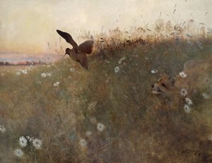 Raposa e galinhola de Bruno Andreas Liljefors