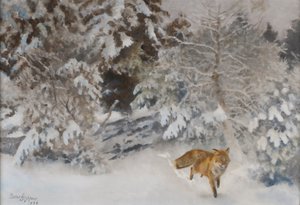 Raposa na paisagem do inverno, 1938
