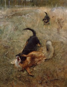 Cães de caça e raposas de Bruno Andreas Liljefors