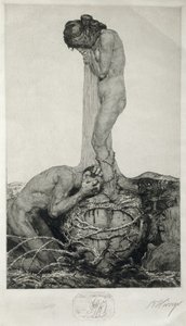 Grief, 1916 (prova de Remarque gravura no papel) de Bruno Heroux