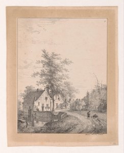 Estrada rural com casas Paisagens (título da série) de Bruno van Straaten (I)