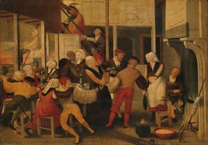 Festa num bordel, c.1540 (óleo sobre painel)