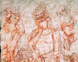 Sinopia de um grupo de caçadores, Trionfo della Morte, fresco ... (fresco)