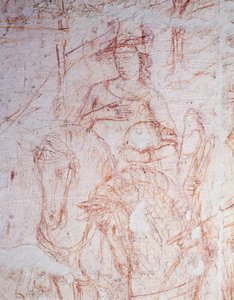Triunfo da Morte, por Buonamico di Cristofano conhecido como Buffalmacco (início ativo do século 14), sinopia.