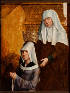Guillemette de Vergy e a sua santa padroeira, possivelmente Isabel da Hungria de Burgundian