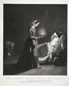 Florence Nightingale, An Angel of Mercy, Hospital Scutari, gravado por Tomkins, 1855 de Butterworth