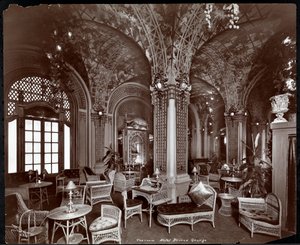 A sala de chá do Hotel Prince George, 1907 (impressão em gelatina de prata) de Byron Company