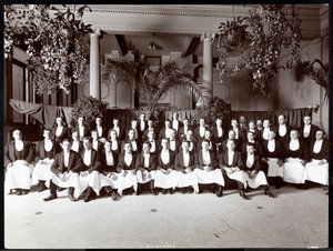 Garçons no Hotel Delmonico, 1902 (impressão em gelatina de prata) de Byron Company