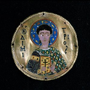 Busto de São Demétrio, esmalte, Bizâncio de Byzantine