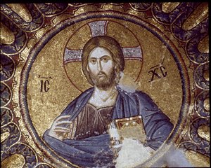 Cristo pantocrator (ou Cristo em glória) (Mosaico, século V-14) de Byzantine