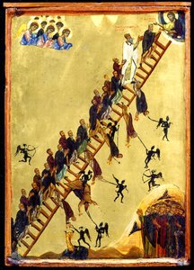 A Escada Celestial de São João do Clímaco (têmpera e ouro sobre madeira) de Byzantine
