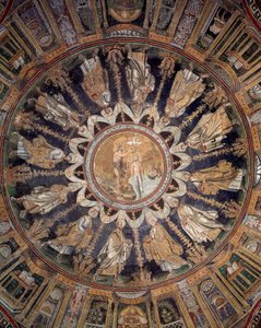 Os apóstolos (mosaico de teto, 400-450) de Byzantine