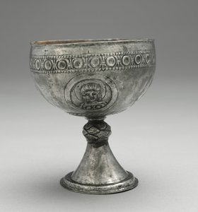 Cálice do Tesouro de Beth Misona, Constantinopla ou Síria, c.500-700 (prata) de Byzantine Byzantine