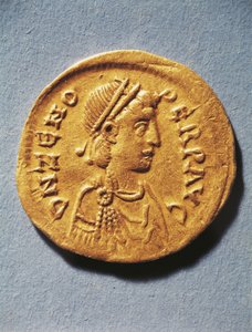 Numismática, Roma Antiga, Moeda representando Zeno, Imperador do Império Bizantino