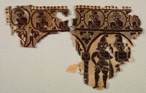 Ornamento do Pescoço de uma Túnica, 400s (tapeçaria com envoltório suplementar de trama, linho não tingido e lã tingida) de Byzantine Period Egyptian