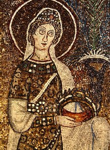 Uma Virgem Mártir (mosaico) (ver também 58073) de Byzantine School