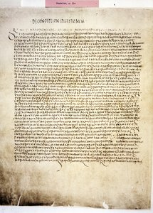 CORPUS JURIS CIVILIS: Uma página do Codex Iustinianus, Digestum, século VI (manuscrito) de Byzantine School