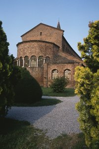Vista exterior, de, a, chevet de Byzantine School