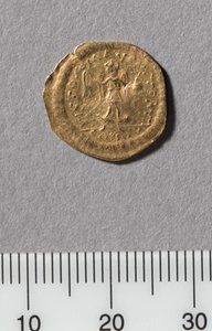 Meio Tremissis de Justiniano I, Constantinopla, 527-565 (ouro) de Byzantine School
