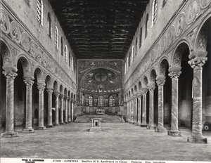 Vista interior, de, a, nave, e, abside de Byzantine School