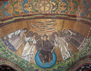 Itália, Emilia-Romagna, Ravenna, Basílica de San Vitale, Mosaico da Bacia Absidial de Byzantine School