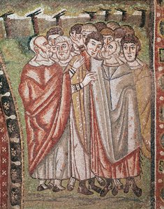 Vida de Moisés (pormenor de mosaico, século VI) de Byzantine School