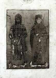 Manuel I Comnenus (c.1122-80) e Imperatriz Maria de Antioquia (dc1182) de Byzantine School
