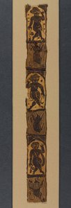 Bandas de ombro ornamentais de uma túnica, 500s (trama de tapeçaria com envoltório de trama suplementar; linho e lã tingida) de Byzantine School