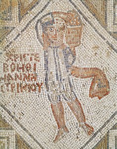 Detalhe do pavimento de um pedreiro (mosaico) de Byzantine School