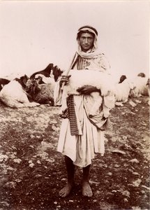 Um, pastor, menino, carregar, um, cordeiro, c.1894-1914 de C.A. Hornstein
