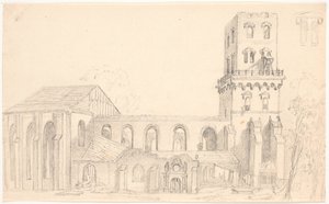 Ruínas da igreja de Nicolai, Copenhaga de C.A. Lorentzen