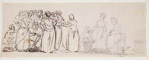 Esboce com esposas e comerciantes de pescadores. de C.D. Fritzsch