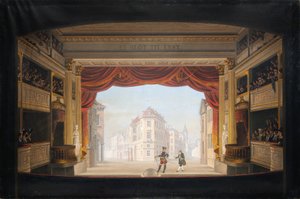 O interior do Real teatro durante a produção de Jacob v. Thyboe de C.F. Christensen