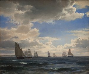 Veleiros no som ao sul de Kronborg de C.F. Sørensen