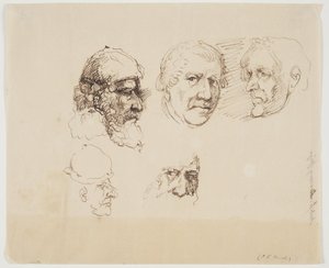 Cinco cabeças masculinas de C.F. von Rumohr